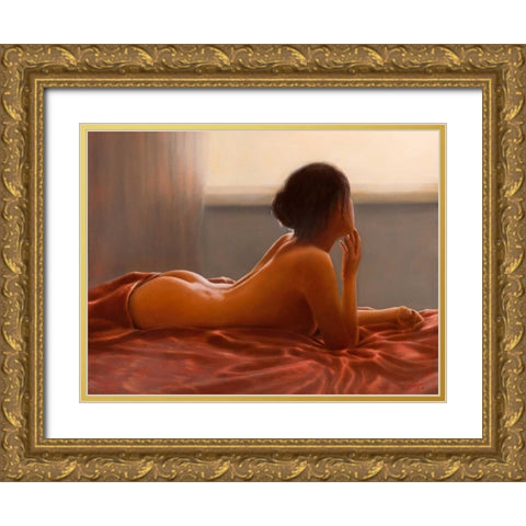 Morning Light Gold Ornate Wood Framed Art Print with Double Matting by Silver, John