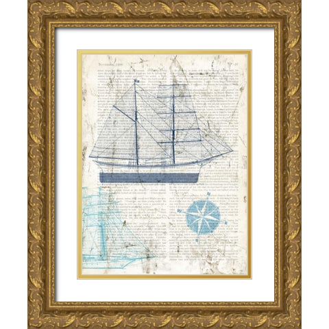 Classic Sailing I Gold Ornate Wood Framed Art Print with Double Matting by Joannoo