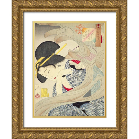 Phases of manners and customs Gold Ornate Wood Framed Art Print with Double Matting by Yoshitoshi, Tsukioka