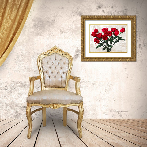 Bouquet Gold Ornate Wood Framed Art Print with Double Matting by Thomlinson, Jenny