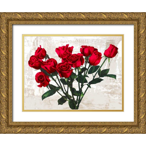 Bouquet Gold Ornate Wood Framed Art Print with Double Matting by Thomlinson, Jenny