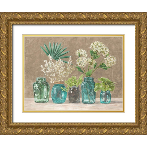 Spring Arrangement II - neutral Gold Ornate Wood Framed Art Print with Double Matting by Thomlinson, Jenny