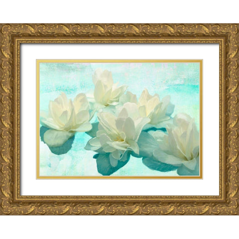 Nympheas Gold Ornate Wood Framed Art Print with Double Matting by Parr, Kelly