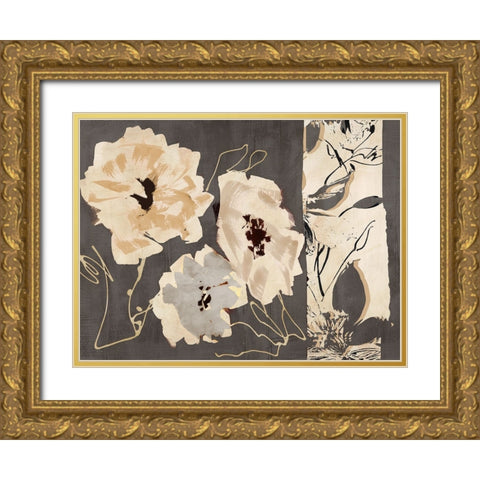 Earth Flowers I Gold Ornate Wood Framed Art Print with Double Matting by Parr, Kelly