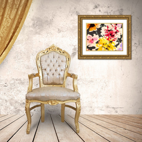 Neon Flowers II (detail) Gold Ornate Wood Framed Art Print with Double Matting by Parr, Kelly