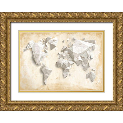 A different world (Ivory and Gold) Gold Ornate Wood Framed Art Print with Double Matting by Kaj Rama