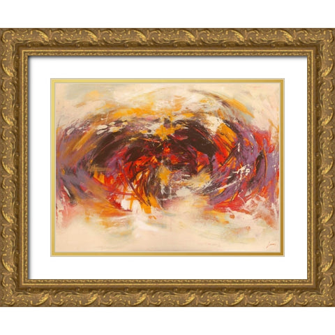 Giorno di festa Gold Ornate Wood Framed Art Print with Double Matting by Lucas
