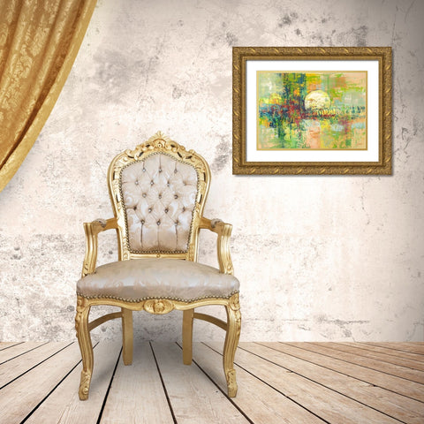 Luna piena Gold Ornate Wood Framed Art Print with Double Matting by Lucas