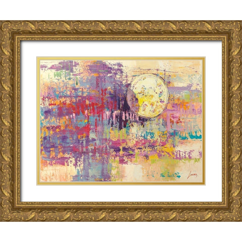 Luna crescente Gold Ornate Wood Framed Art Print with Double Matting by Lucas
