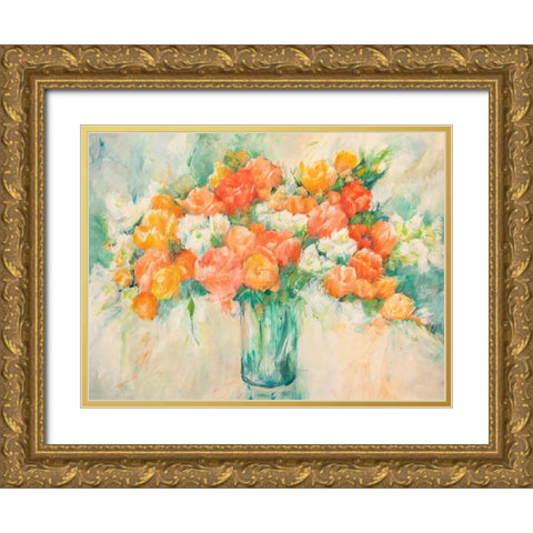 Bouquet di primavera Gold Ornate Wood Framed Art Print with Double Matting by Banfi, Laura