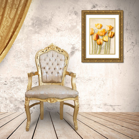 Tulipes et Histoires Gold Ornate Wood Framed Art Print with Double Matting by Villa, Luca