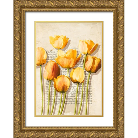 Tulipes et Histoires Gold Ornate Wood Framed Art Print with Double Matting by Villa, Luca