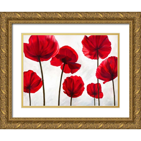 Red Friends Gold Ornate Wood Framed Art Print with Double Matting by Villa, Luca