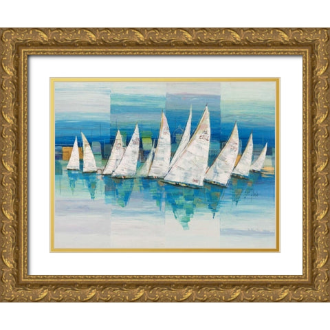 Oceano Gold Ornate Wood Framed Art Print with Double Matting by Florio, Luigi