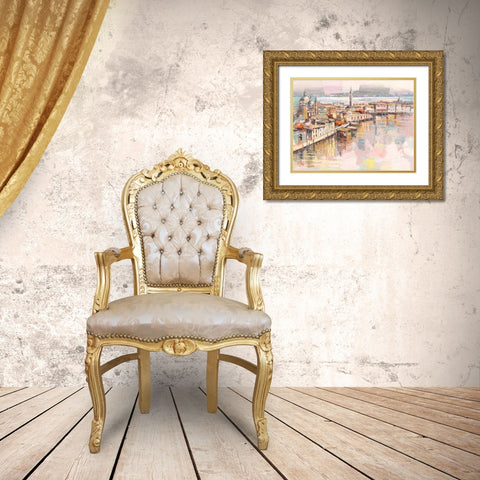 Dolce Venezia Gold Ornate Wood Framed Art Print with Double Matting by Florio, Luigi