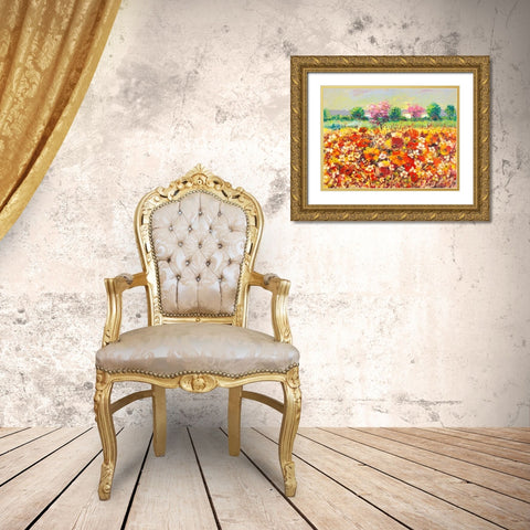 Colori di primavera Gold Ornate Wood Framed Art Print with Double Matting by Florio, Luigi