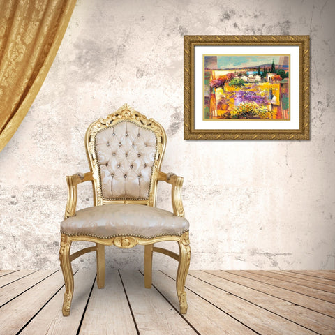 Estate mediterranea Gold Ornate Wood Framed Art Print with Double Matting by Florio, Luigi