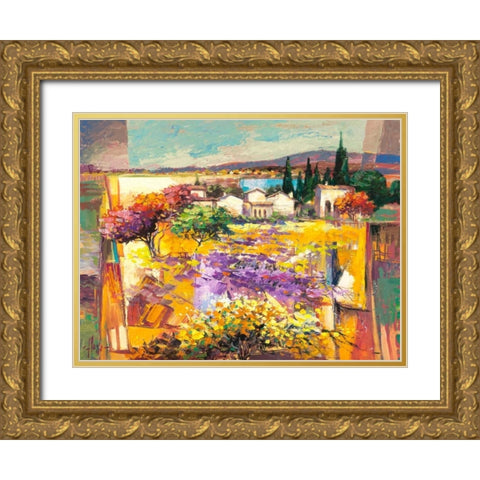 Estate mediterranea Gold Ornate Wood Framed Art Print with Double Matting by Florio, Luigi