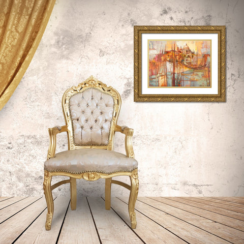 Colori di Venezia Gold Ornate Wood Framed Art Print with Double Matting by Luigi, Florio