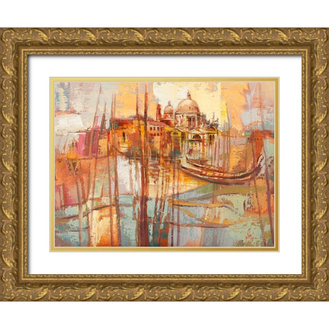 Colori di Venezia Gold Ornate Wood Framed Art Print with Double Matting by Luigi, Florio