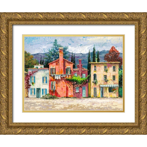 Paese italiano I Gold Ornate Wood Framed Art Print with Double Matting by Luigi, Florio
