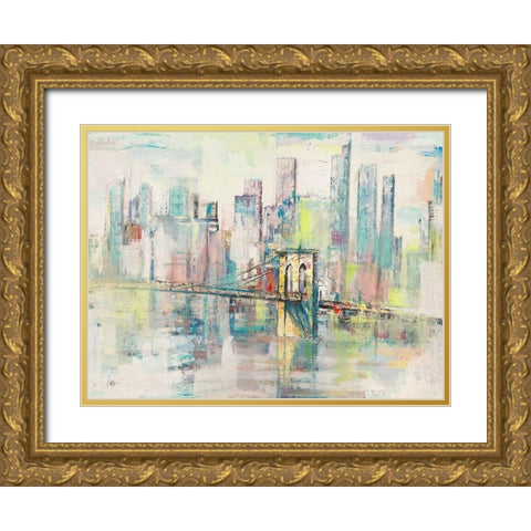 Mattino a Manhattan Gold Ornate Wood Framed Art Print with Double Matting by Florio, Luigi
