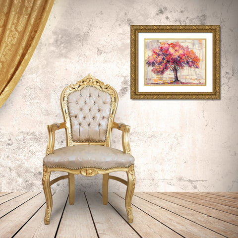 Albero dei colori Gold Ornate Wood Framed Art Print with Double Matting by Florio, Luigi