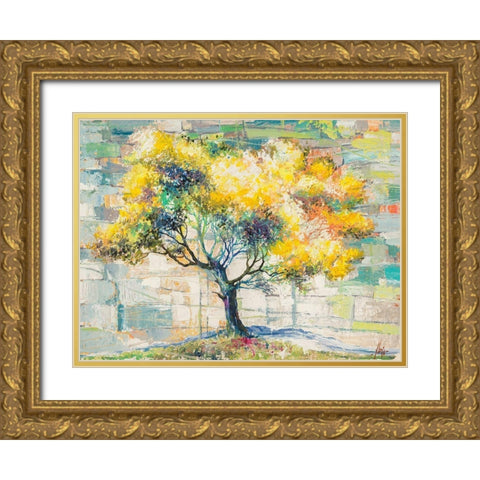 Albero del sole Gold Ornate Wood Framed Art Print with Double Matting by Florio, Luigi