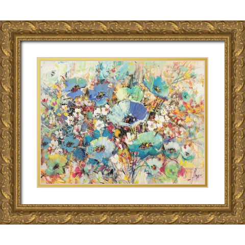 Campo di fiori in Primavera Gold Ornate Wood Framed Art Print with Double Matting by Florio, Luigi