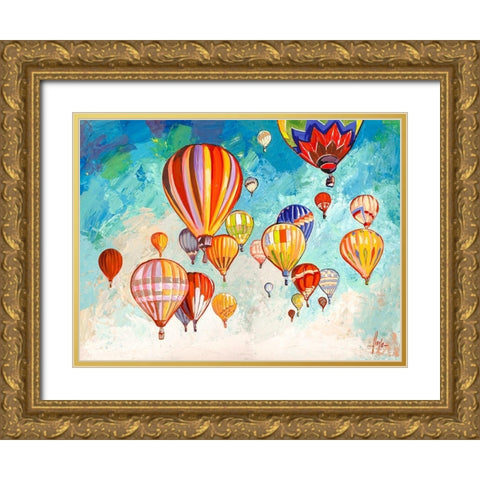 Danza di mongolfiere Gold Ornate Wood Framed Art Print with Double Matting by Florio, Luigi