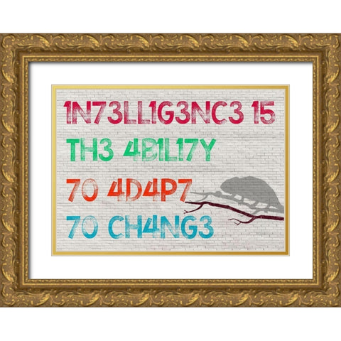 Intelligence Gold Ornate Wood Framed Art Print with Double Matting by Masterfunk Collective