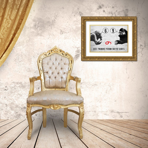 See things from both sides Gold Ornate Wood Framed Art Print with Double Matting by Masterfunk Collective