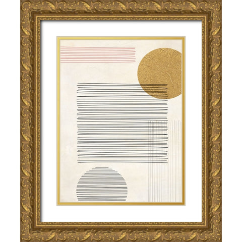 Lines and Shapes I Gold Ornate Wood Framed Art Print with Double Matting by Miko, Sayaka