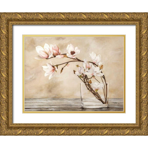 Fiori di magnolia Gold Ornate Wood Framed Art Print with Double Matting by Mavaracchio, Cristina