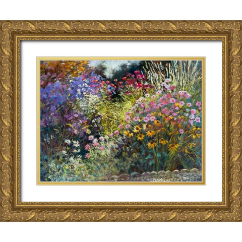 Evening in the Garden Gold Ornate Wood Framed Art Print with Double Matting by Whatmore, Nel