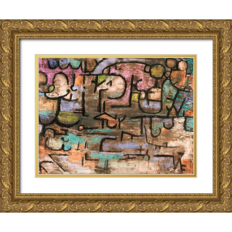 After the Flood Gold Ornate Wood Framed Art Print with Double Matting by Klee, Paul