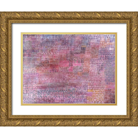 Cathedrals Gold Ornate Wood Framed Art Print with Double Matting by Klee, Paul