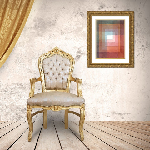 White Framed Polyphonically Gold Ornate Wood Framed Art Print with Double Matting by Paul, Klee