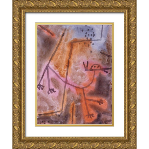 Animal (detail) Gold Ornate Wood Framed Art Print with Double Matting by Klee, Paul