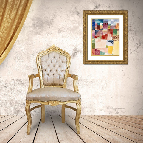 Motif from Hammamet Gold Ornate Wood Framed Art Print with Double Matting by Klee, Paul