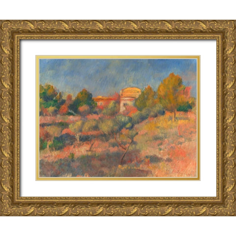 Pigeon Coop at Bellevue  Gold Ornate Wood Framed Art Print with Double Matting by Renoir, Pierre-Auguste