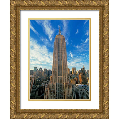 The Empire State Building New York City Gold Ornate Wood Framed Art Print with Double Matting by Berenholtz, Richard