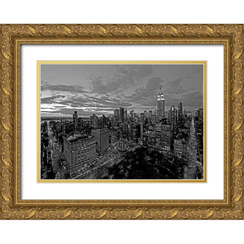 Chelsea and Midtown Manhattan_BN Gold Ornate Wood Framed Art Print with Double Matting by Berenholtz, Richard