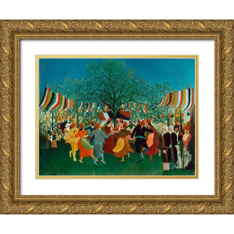 A Centennial of Independence Gold Ornate Wood Framed Art Print with Double Matting by Rousseau, Henri