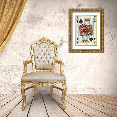 King of Spades Gold Ornate Wood Framed Art Print with Double Matting by Sandro, Ferrari