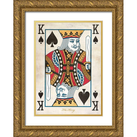King of Spades Gold Ornate Wood Framed Art Print with Double Matting by Sandro, Ferrari