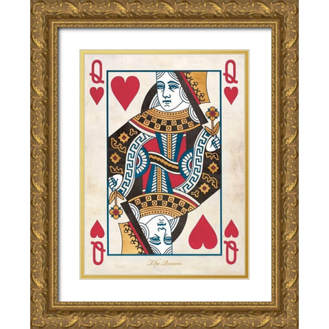 Queen of Hearts Gold Ornate Wood Framed Art Print with Double Matting by Sandro, Ferrari