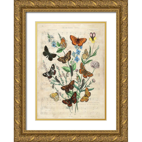 European Butterflies- After Kirby Gold Ornate Wood Framed Art Print with Double Matting by Lamanche, Stef