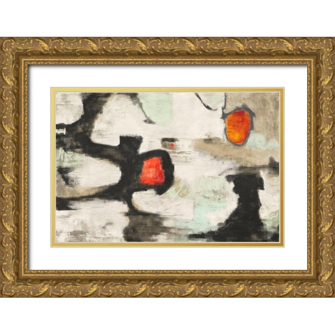Stepping stones Gold Ornate Wood Framed Art Print with Double Matting by Stone, Jim