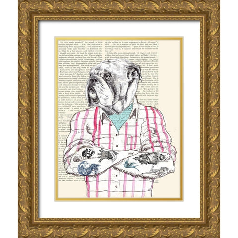 Hipster Socialite Gold Ornate Wood Framed Art Print with Double Matting by Matt, Spencer